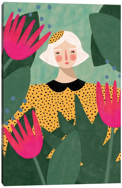 Jungle Lady Canvas Art Print - Renee Melia