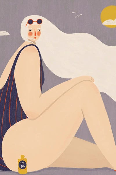 Beach Lady by Renee Melia framed wall art