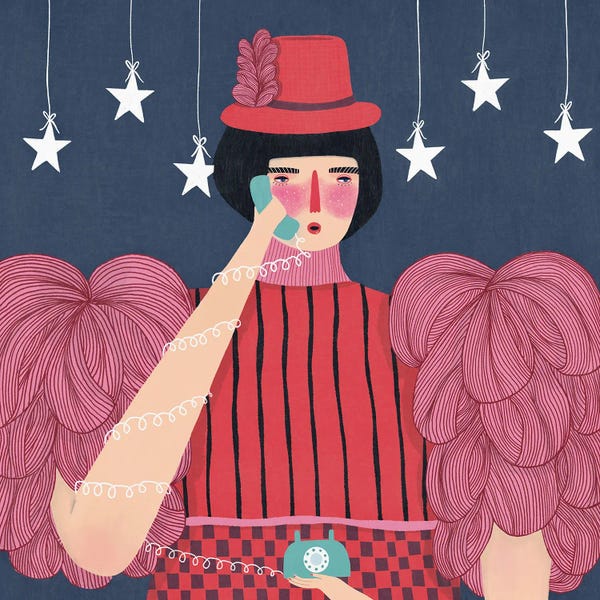 Women's Tops: Fancy Phone Call by Renee Melia