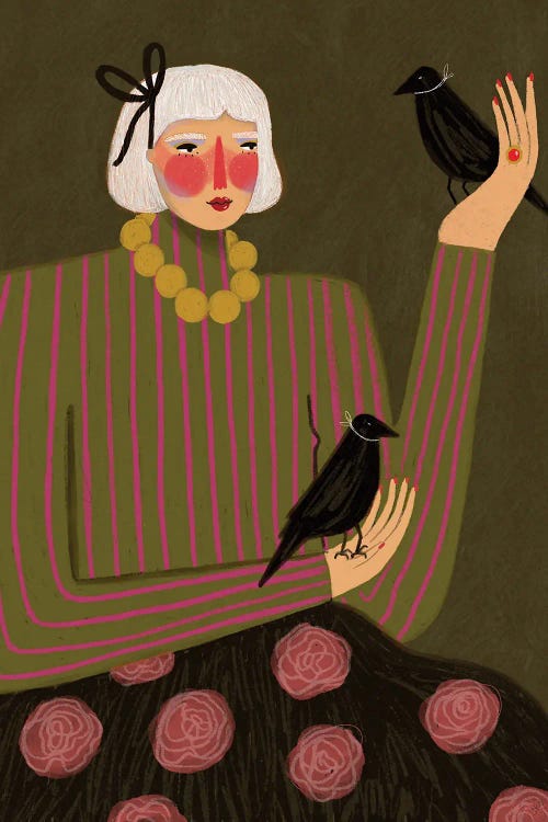 Lady And Ravens