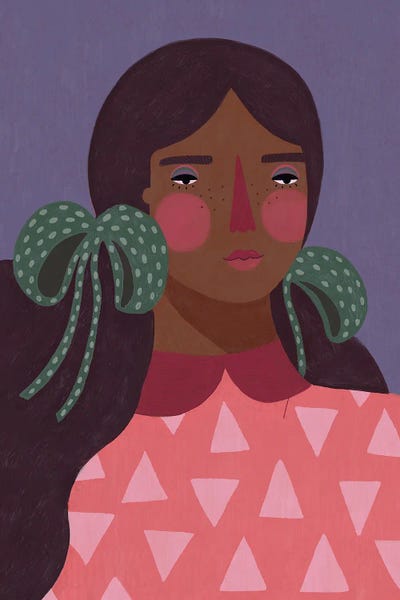 Women's Tops: Girl With Pigtails by Renee Melia