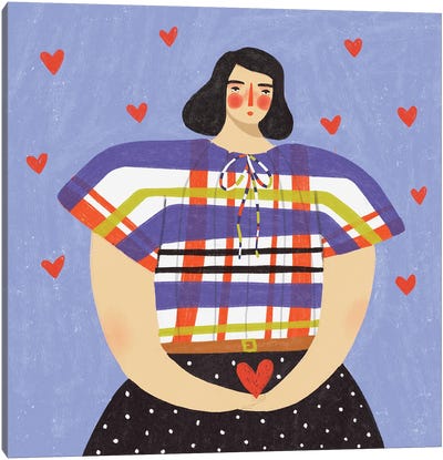 Hearts And Stripes Canvas Art Print - Disproportionate Body