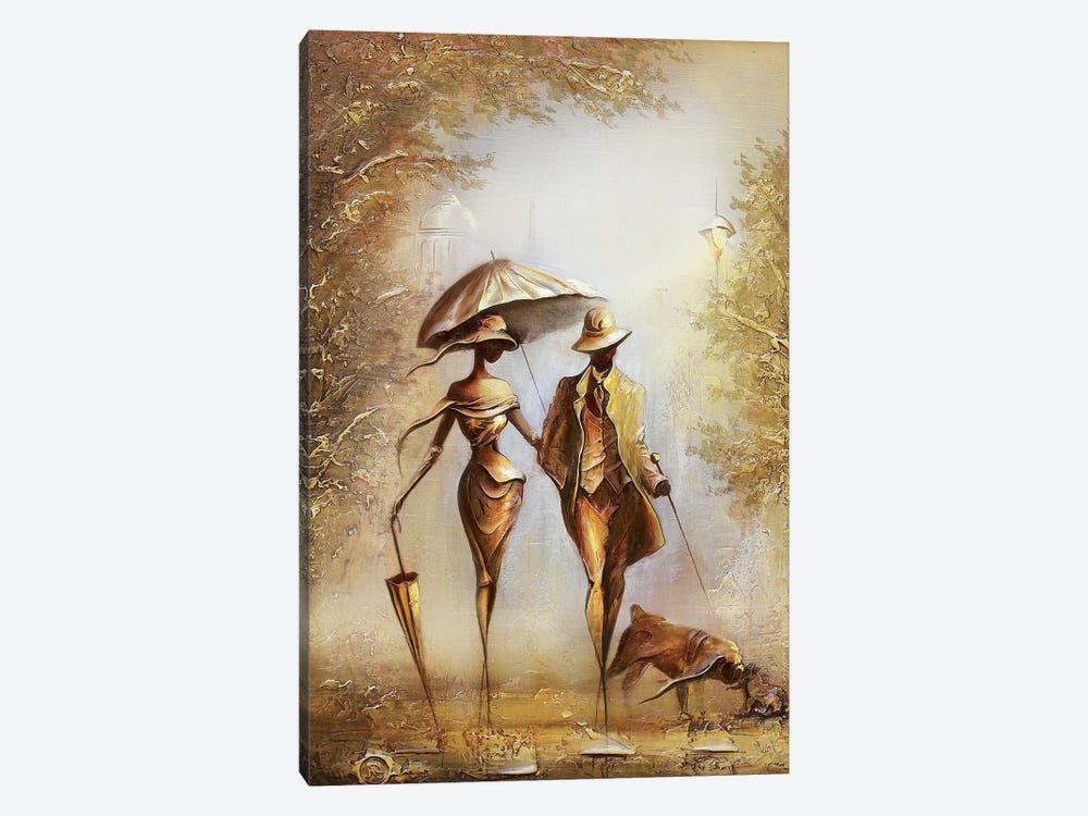 Walking On The Falling Leaves by Raen 1-piece Canvas Art Print
