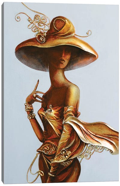 Always A Woman II Canvas Art Print - Gold & Pink Art