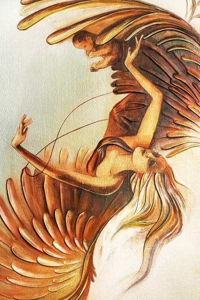 Angel Saving Unborn Child by Raen art print