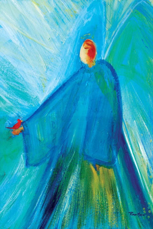 Benevolent Angel with Cardinal by Robin Maria wall art
