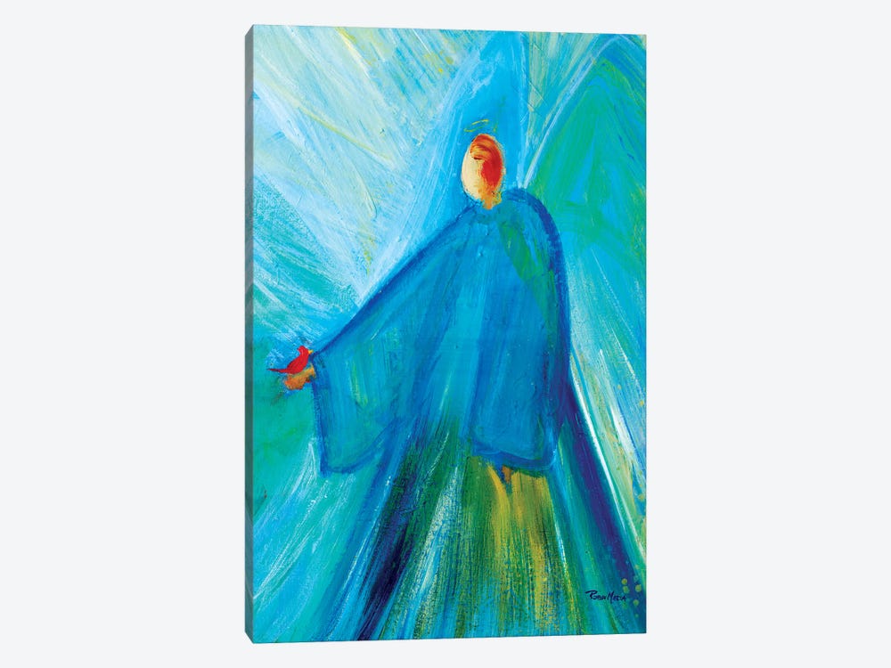 Benevolent Angel with Cardinal by Robin Maria 1-piece Canvas Print