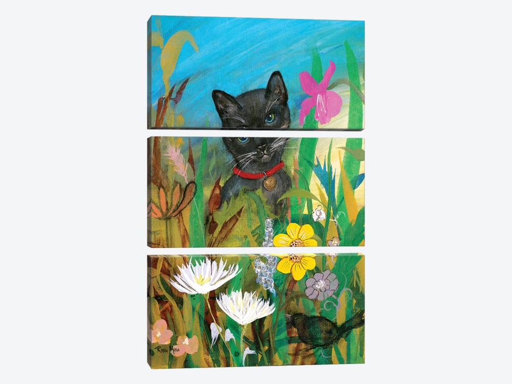 Cat in the Garden by Robin Maria 3-piece Canvas Art