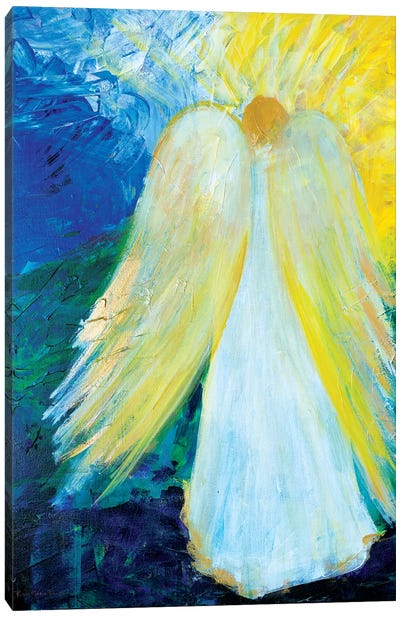 Glowing Angel of Love Canvas Art Print - Religious Christmas Art