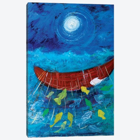 Miraculous Net of Fish Canvas Print #RMR20} by Robin Maria Canvas Art