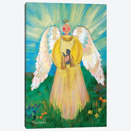 Purrfectly Heavenly Angel Canvas Print #RMR28} by Robin Maria Canvas Wall Art