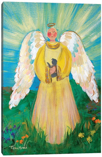 Purrfectly Heavenly Angel Canvas Art Print - Wings Art