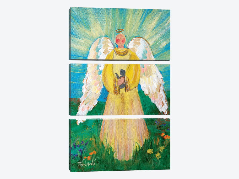 Purrfectly Heavenly Angel by Robin Maria 3-piece Canvas Art