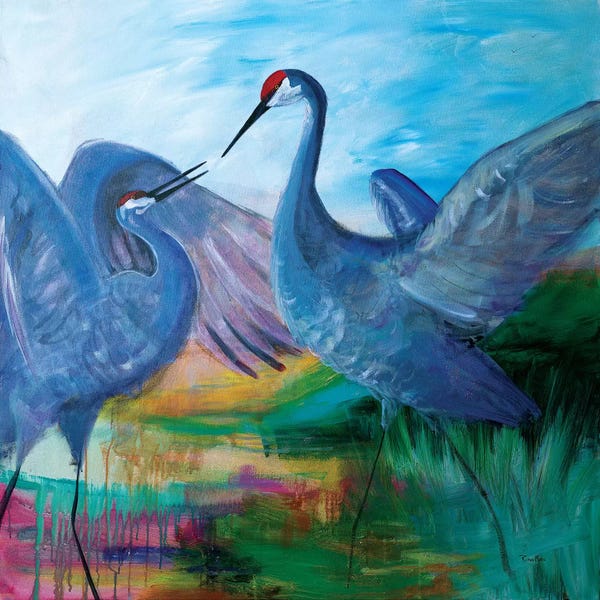Azure Blue: Sandhill Cranes by Robin Maria