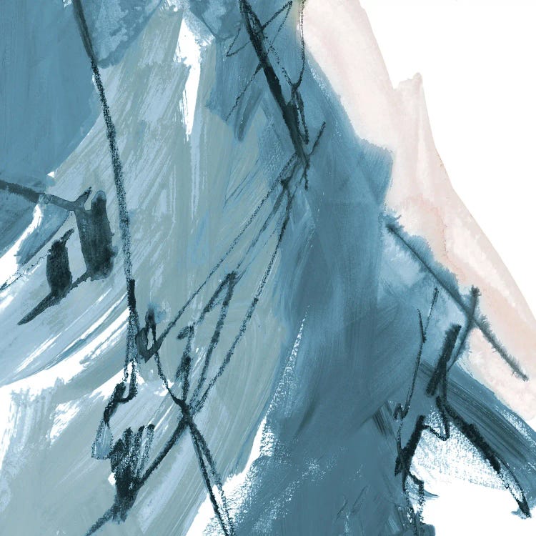 Blue on White Abstract I