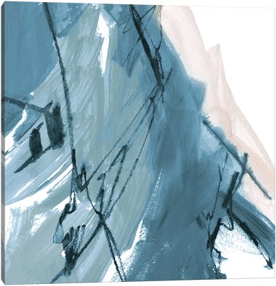 Blue on White Abstract I Canvas Art Print