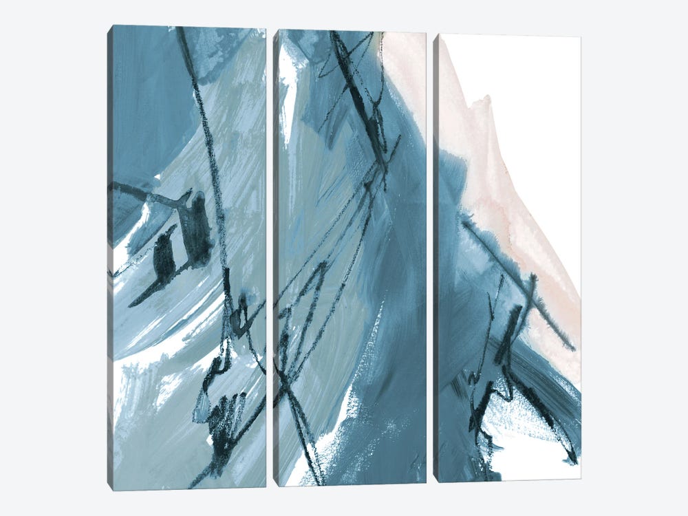 Blue on White Abstract I by Robin Maria 3-piece Art Print