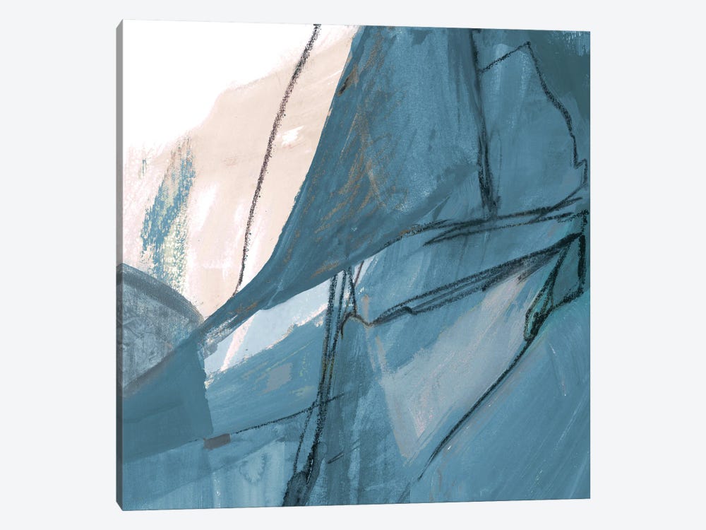 Blue on White Abstract II by Robin Maria 1-piece Canvas Artwork