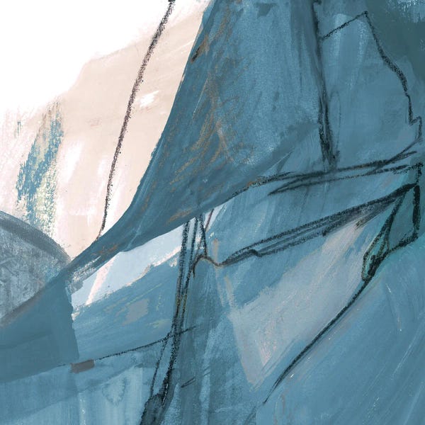 Blue on White Abstract II