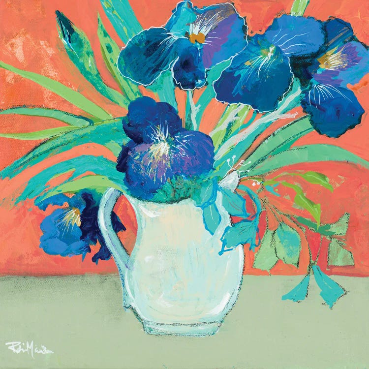 Blue Springtime Vase by Robin Maria canvas print