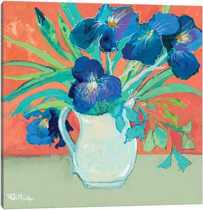 Blue Springtime Vase Canvas Art Print