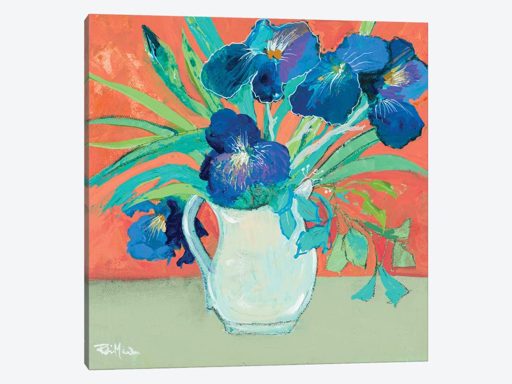 Blue Springtime Vase by Robin Maria 1-piece Canvas Wall Art