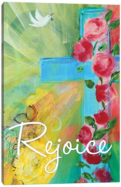 Rejoice Cross Canvas Art Print
