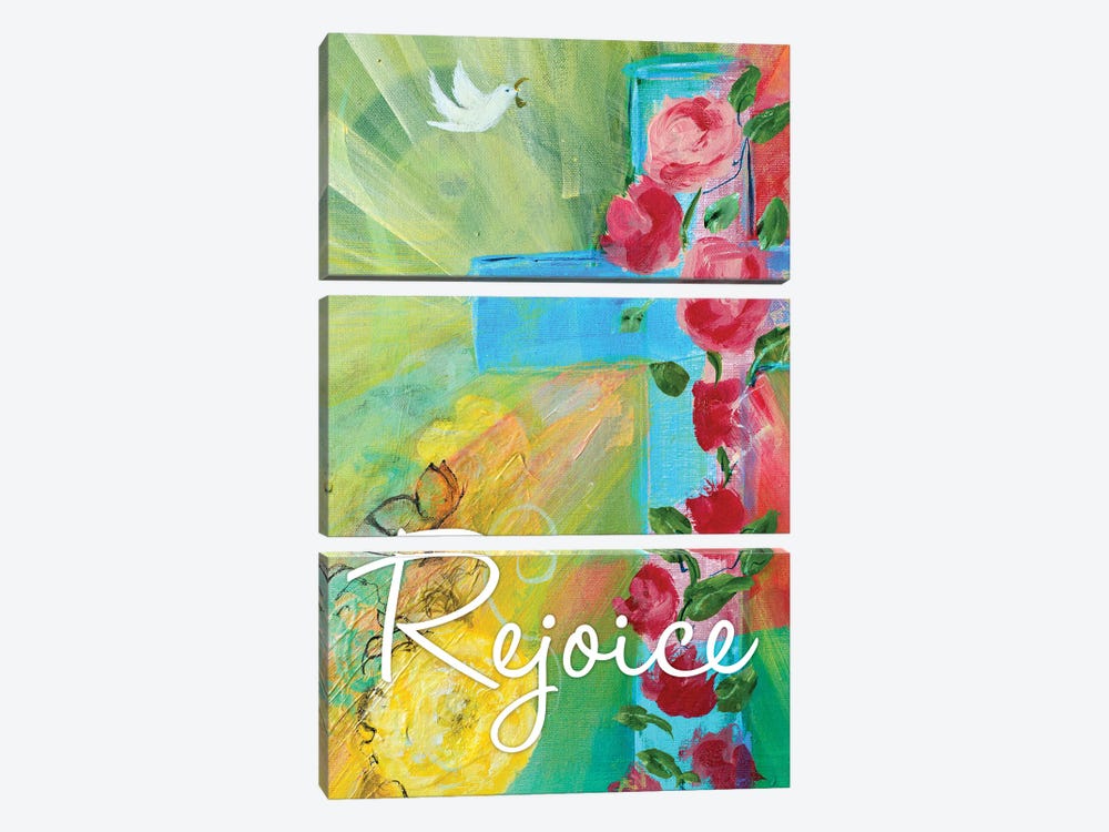 Rejoice Cross by Robin Maria 3-piece Canvas Print