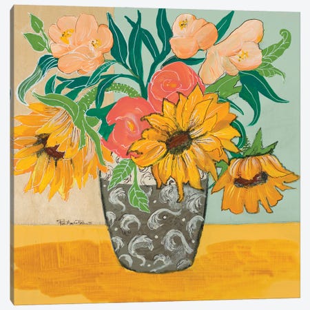 Summertime Vase Canvas Print #RMR51} by Robin Maria Canvas Art Print