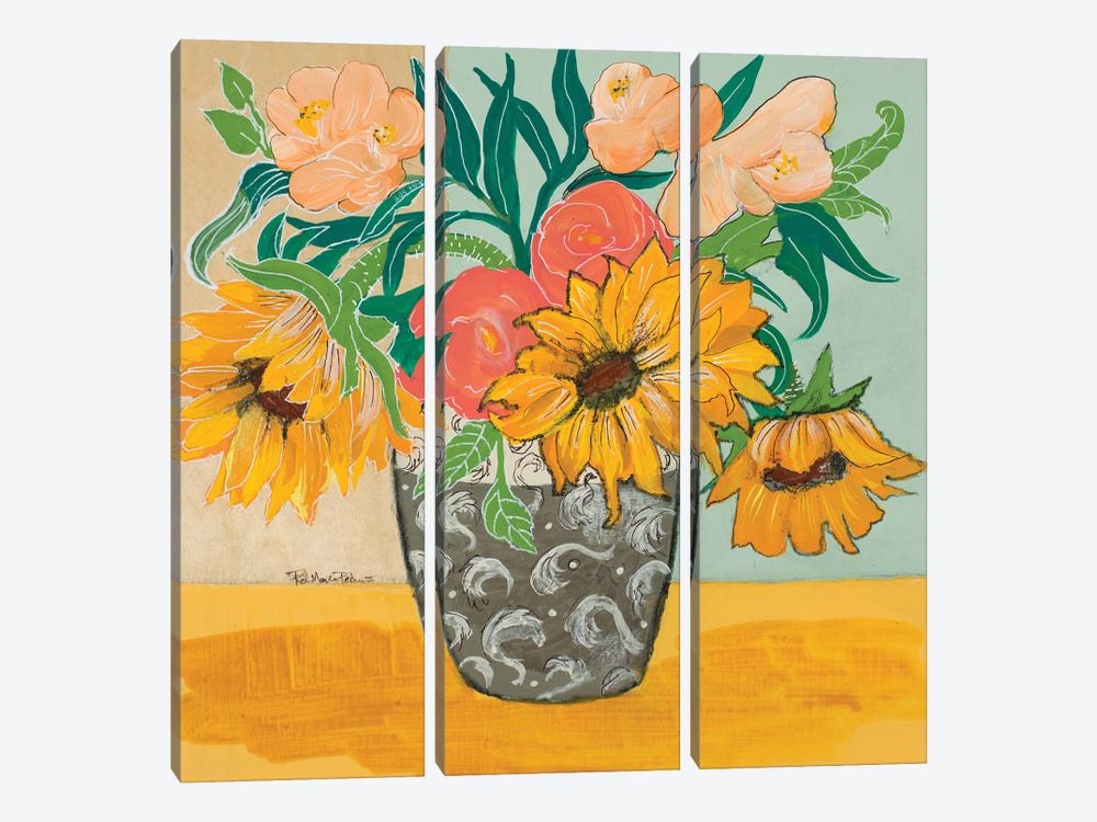 Summertime Vase by Robin Maria 3-piece Canvas Wall Art