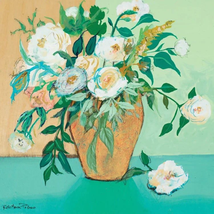 Vase of White Roses