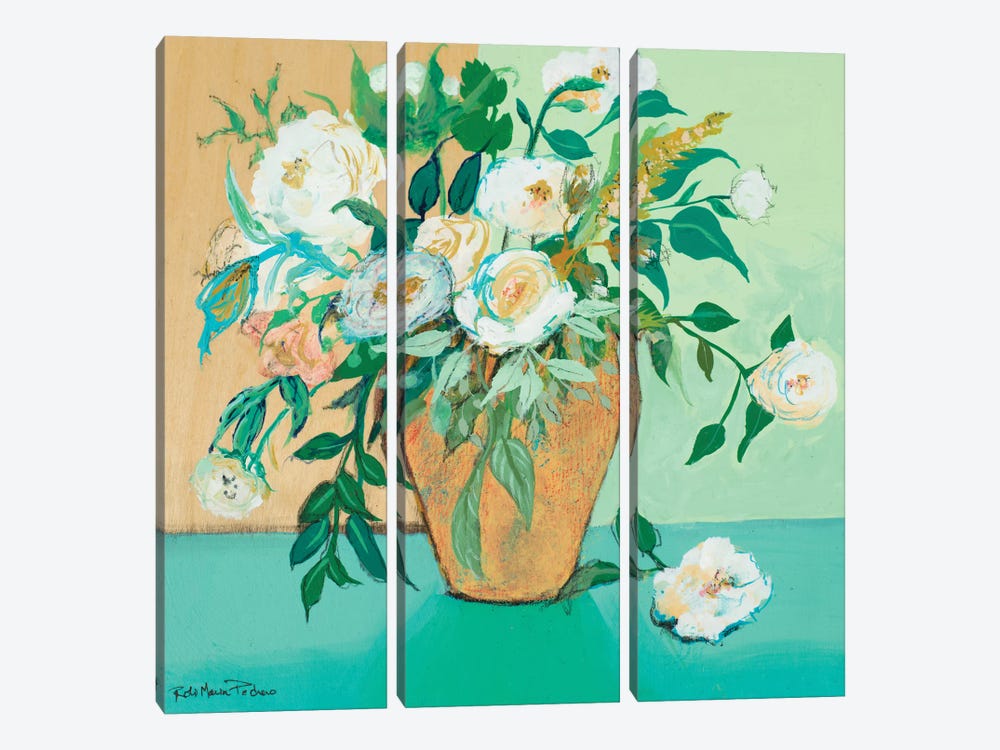 Vase of White Roses by Robin Maria 3-piece Canvas Art