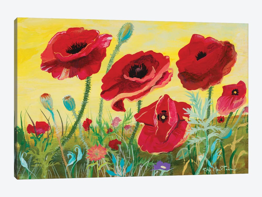 Victory Red Poppies II by Robin Maria 1-piece Canvas Wall Art