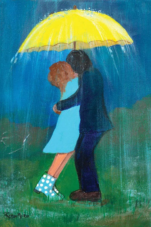 Kissing Under The Yellow Umbrella