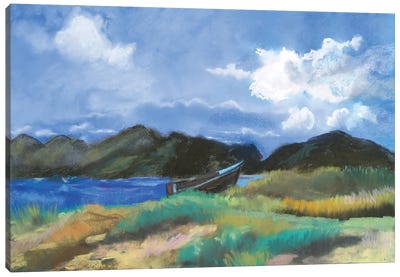 Beached Row Boat Canvas Art Print