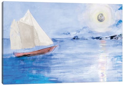 Sailing In Moonlight Canvas Art Print