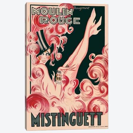 Moulin Rouge Mistinguett Advertisement, 1925 Canvas Print #RMT1} by Rougemont Art Print