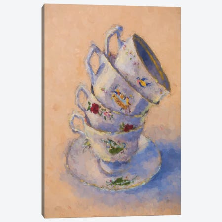 Grannies Teacups Canvas Print #RMU117} by Roberta Murray Canvas Artwork