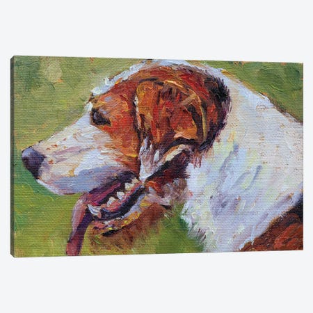 Eager Beaver Foxhound Canvas Print #RMU153} by Roberta Murray Art Print