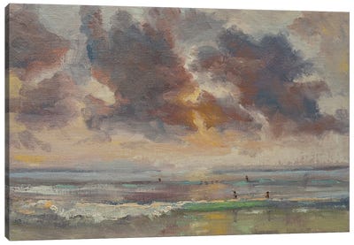 Pacific Beach Sunset Canvas Art Print - Roberta Murray