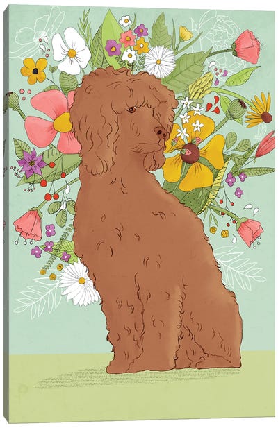 Florence The Poodle Canvas Art Print - Daisy Art