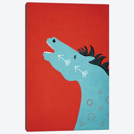 The Blue Stallion Canvas Print #RMU172} by Roberta Murray Art Print