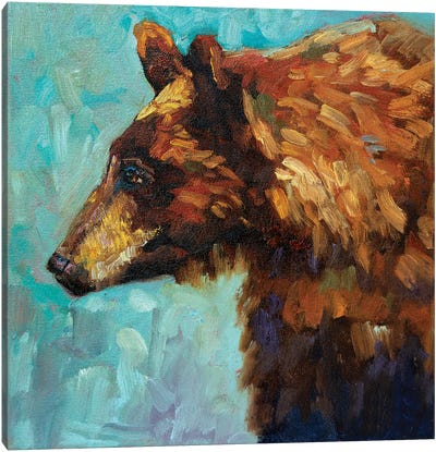 Waterton Red Canvas Art Print - Brown Bear Art