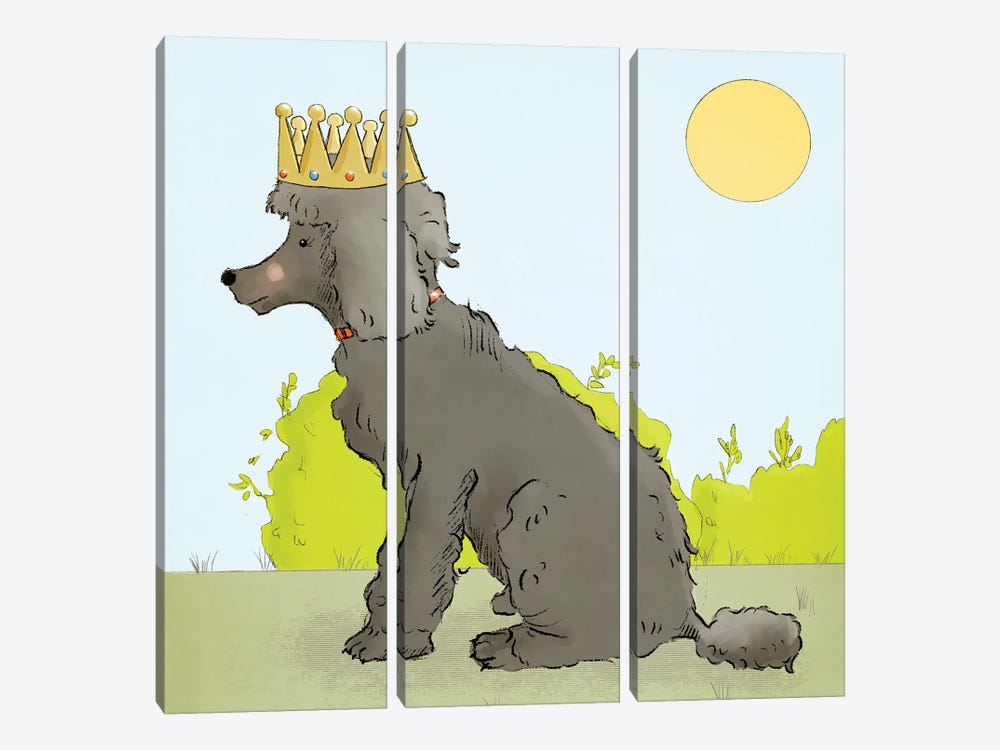 Queen Be a Poodle by Roberta Murray 3-piece Canvas Art