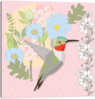 Hummingbirds Garden Canvas Art Print - Roberta Murray