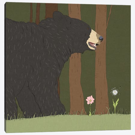 Stressed Bear Canvas Print #RMU22} by Roberta Murray Art Print
