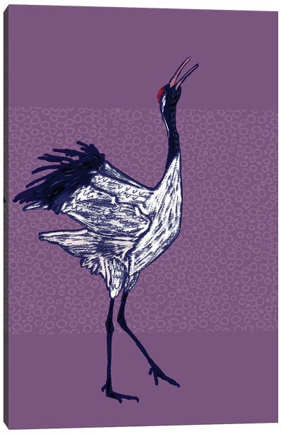 Red Crowned Crane Canvas Art Print - Crane Art