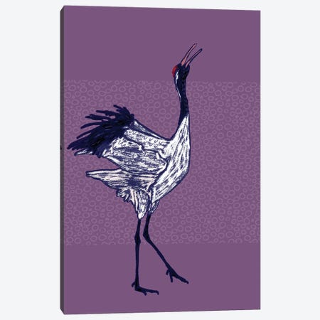 Red Crowned Crane Canvas Print #RMU235} by Roberta Murray Canvas Print
