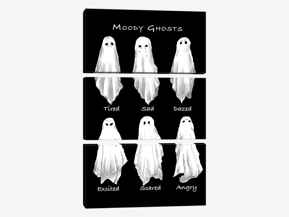 Moody Ghosts by Roberta Murray 3-piece Canvas Print