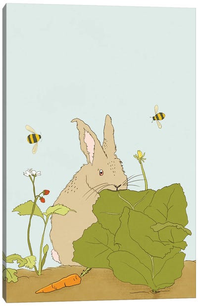 Hare In My Salad Canvas Art Print - Roberta Murray